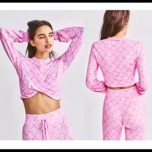 WOMENS LOVE SHACK FANCY X BEACH RIOT Wide Leg Pants SIZE XL  Crop TOP  Set. NWT